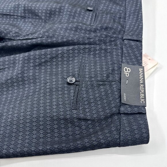 Banana Republic Avery Pants Womens 8P Navy Ankle Cropped Pleated Career NEW - Picture 4 of 10